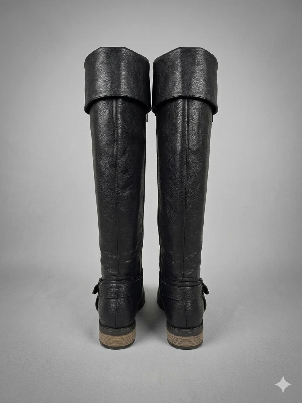 Women's Black Over-the-Knee Riding Boots with Side Zip